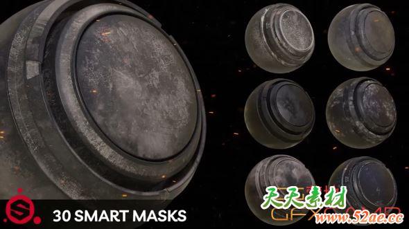 30组Substance贴图材质预设 Artstation – 30 Smart Masks For Substance Painter-天天素材网