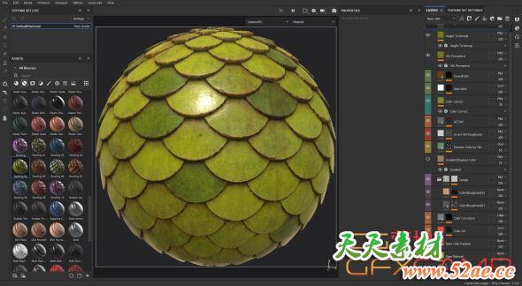 Substance屋顶砖瓦材质预设 ArtStation – 10 Roof Smart Materials-天天素材网