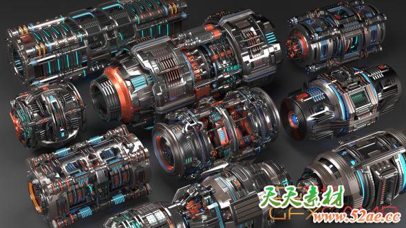 科幻零件3D模型 ArtStation – Sci Fi Mega Elements KITBASH – SUBDIVISION READY – Full 3D Pack (MAX/FBX/OBJ格式)-天天素材网