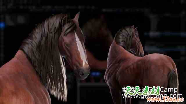Maya+ZBrush+八猴骏马毛发制作教程 Creating a Real-Time Horse Groom for Games-天天素材网