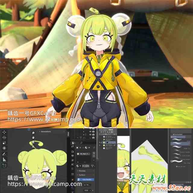 Coloso Maya+Blender+SP三维高级动漫角色虚拟人物VTuber建模贴图绑定动画教程 中文/英文字幕-天天素材网