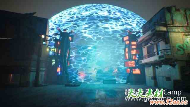 UE5能量防护罩特效教程 Creating a Sci-fi Dome Barrier in Unreal Engine-天天素材网