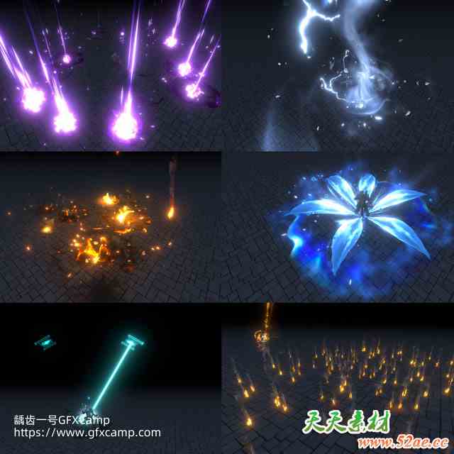 Unity冰霜火焰治疗魔法能量游戏特效元素教程 中文/英文字幕-天天素材网