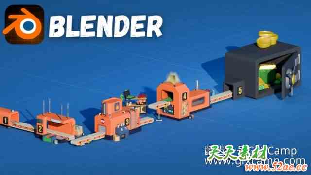 Blender卡通工厂建模动画教程 Udemy – Blender In Practice Creating A 3D Factory 2025-天天素材网