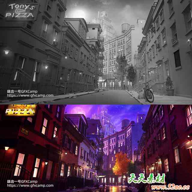 Maya+PS+阿诺德城市景观设计场景建模贴图灯光渲染教程两套 中文/英文字幕-天天素材网