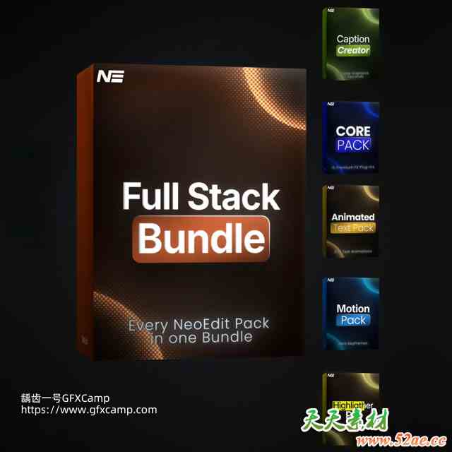 NeoEditFX达芬奇视频特效转场动态文字标题字幕工具包5套-天天素材网