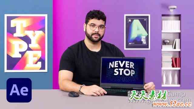 AE运动文字设计动画教程 Domestika – Typography Animation with After Effects-天天素材网