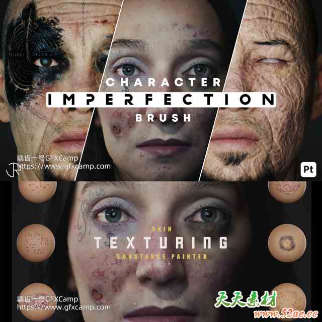 36组Substance Painter SP人物皮肤伤痕伤疤智能笔刷预设-天天素材网