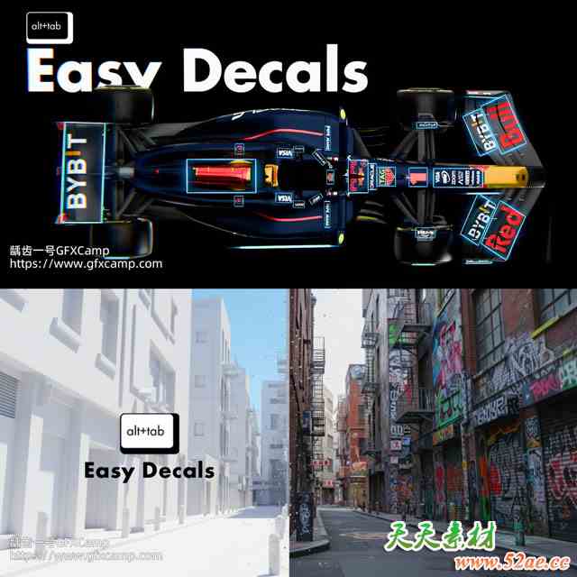 Blender快速简易贴花插件 Easy Decals-天天素材网