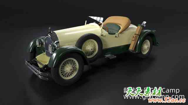 Blender老爷车建模贴图灯光渲染教程 Udemy – Create a Classic Speedster with Blender-天天素材网
