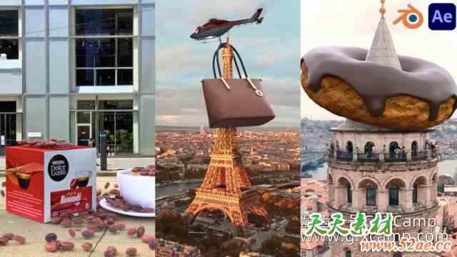 Blender实拍视频特效合成教程 Udemy – Blender CGI & VFX Ads Mega Course-天天素材网