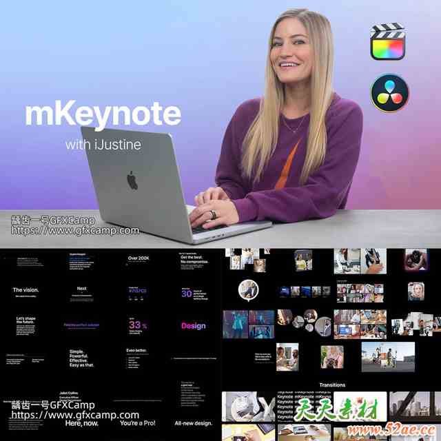 达芬奇+FCPX插件-95组信息数据图片展示文字标题排版动画预设 mKeynote-天天素材网
