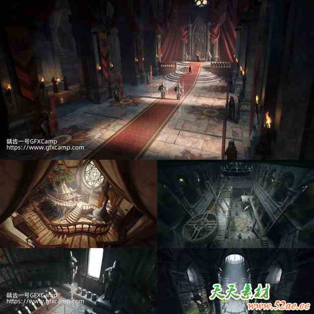中世纪国王巫师奇幻室内场景3D模型 Enchanted Interiors C4D/FBX/OBJ/Blender/3DS MAX/Maya/Houdini/Unity/UE格式-天天素材网