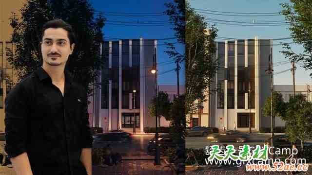 3DS MAX Vray室外建筑场景灯光渲染教程 Udemy – Mastering Realistic Facade Rendering in 3ds Max VRay-天天素材网