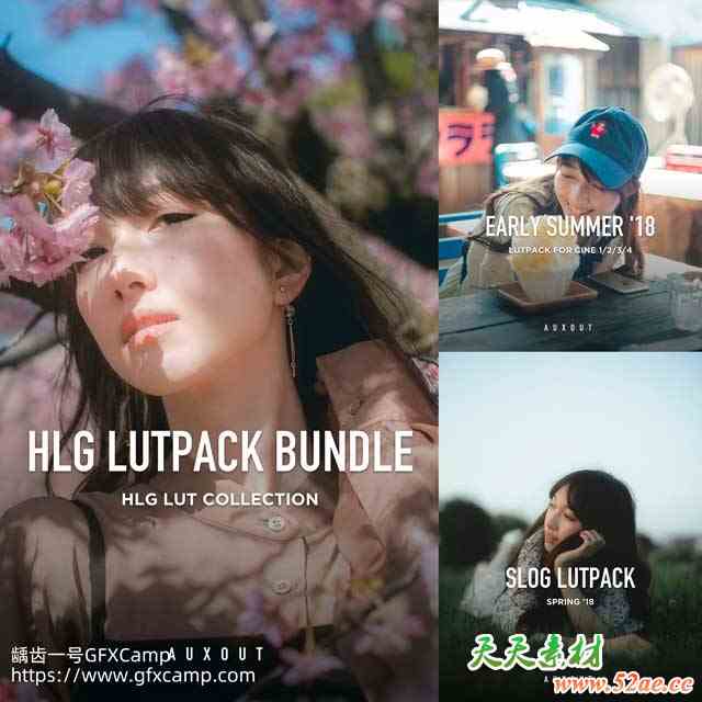 AUXOUT Sony HLG SLOG CINE日常旅拍视频调色LUTS预设合集-天天素材网