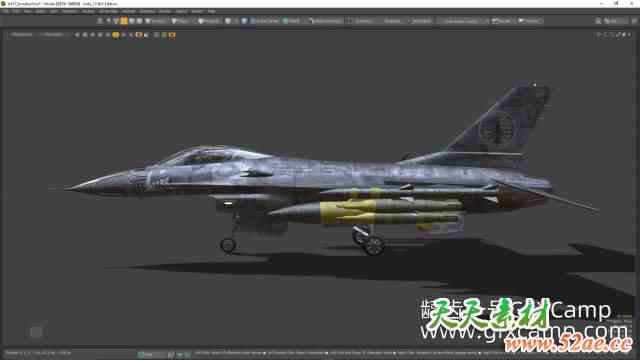 Plasticity猎鹰战斗机建模教程 Artstation – F16 Falcon Fighter Mastering Plasticity 3D-天天素材网