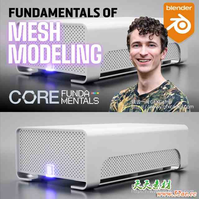 Blender网格硬面细分曲面建模新手入门核心基础教程 中文/英文字幕-天天素材网