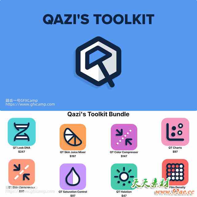 达芬奇电影人物肤色饱和度光晕曲线快速视频调色DCTL预设 8套 Qazi’s Toolkit + 中文字幕教程-天天素材网