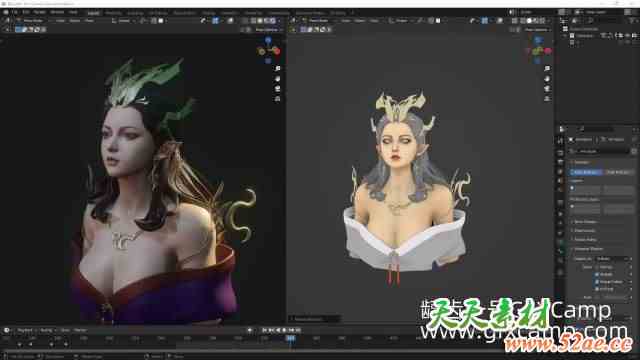 Blender三维女性角色建模教程 FlyCat – 3D Girl Modelling-天天素材网