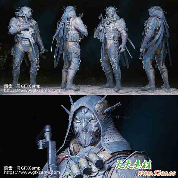 ZBrush+SP+UE5电影游戏次时代三维人物建模材质渲染教程 中文/英文字幕-天天素材网