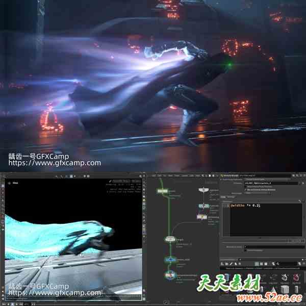 Houdini+Nuke人物跑步粒子拖尾特效教程 中文/英文字幕-天天素材网