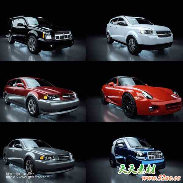 Blender小轿车家用车汽车3D模型 City Cars Essentials-天天素材网