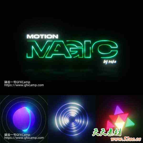 AE运动图形MG创意视觉动画基础教程 Motion Magic 中文/英文字幕-天天素材网
