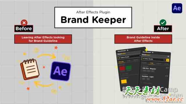 AE色彩字体素材备注脚本 Aescripts Brand Keeper V1.2.0 + 使用教程-天天素材网