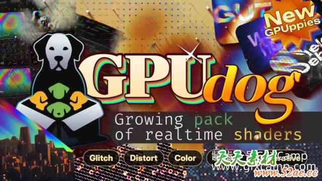 AE实时渲染故障色彩扭曲视频特效插件 Aescripts GPUDog V1.3.8 Win/Mac破解版 + 使用教程-天天素材网