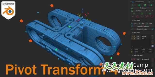 Blender模型中心点移动插件 Pivot Transform V5.1.2+V4.2.0+V3.4.0-天天素材网