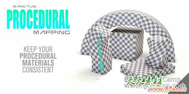 Blender动画变形材质映射插件 Sanctus Procedural Mapping V1.4.0-天天素材网