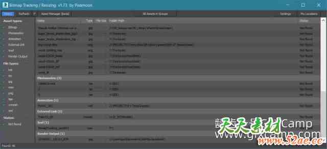 3DS MAX场景文件管理插件 Pixamoon Bitmap Tracking Resizing V2.05.02+ Library Track Relink V2.00 For 3ds Max 2010-2027-天天素材网