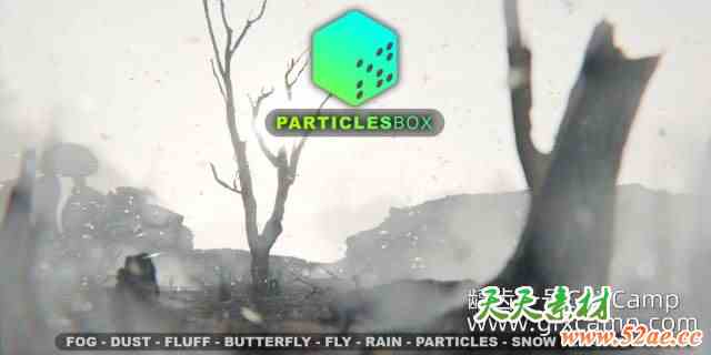 Blender烟雾雨雪灰尘蝴蝶昆虫树叶粒子模拟插件 Particles Box V1.0.0-天天素材网