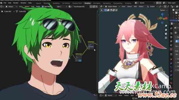 Blender卡通漫画渲染引擎插件 Goo Engine V4.4 + 使用教程-天天素材网