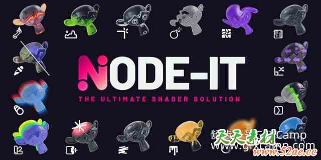 Blender着色器节点合集插件 Node-It v1.5-天天素材网