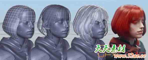 Blender头发制作生成插件 Gumroad – Hair Tool v4.5.1 + v3.64 + v2.46 + Library预设库 + Textures贴图-天天素材网
