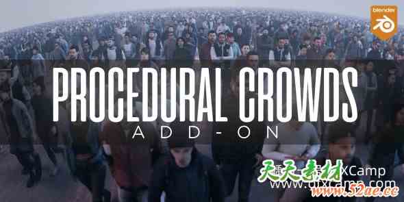 Blender程序化人群生成插件 Procedural Crowds V2.2.0 +Pro V1.3.0 + 预设库-天天素材网