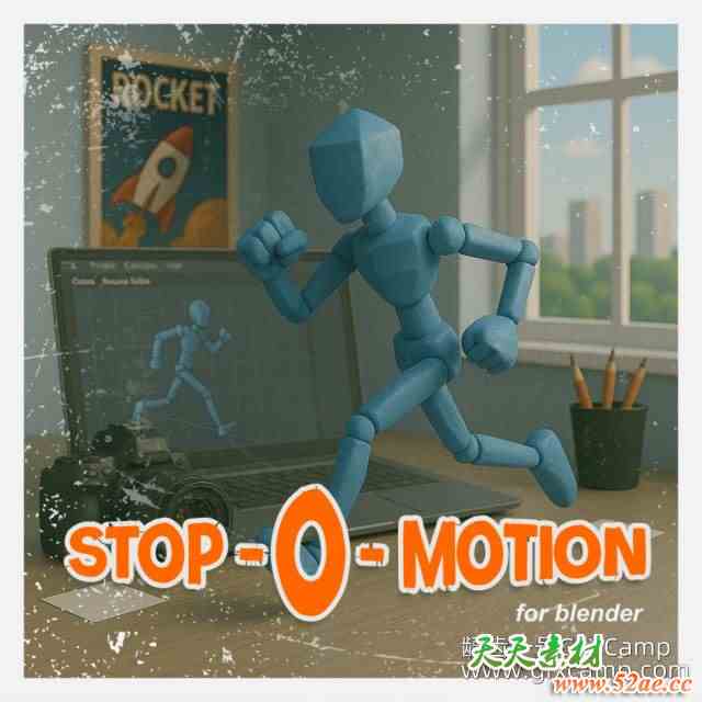 Blender逐帧定格动画插件 Stop-O-Motion V1.7-天天素材网
