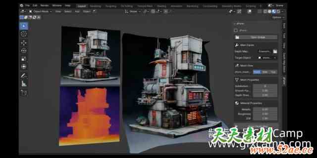 Blender深度图生成三维模型插件 zForm V2.4.4+V1.0.4-天天素材网