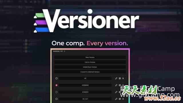 AE多语言工程管理脚本 Aescripts Versioner V1.0 + 使用教程-天天素材网