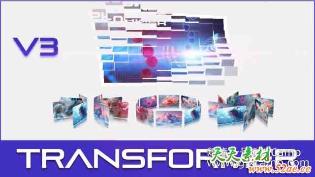 三维卷轴扭曲变形照片墙AE脚本 Aescripts Transformer V3.0.0+V2.2.1 Win/Mac + 使用教程-天天素材网