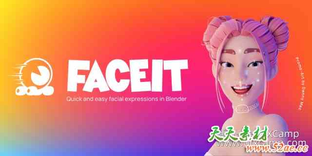 Blender手机面部动作捕捉插件 Faceit V2.3.65-天天素材网