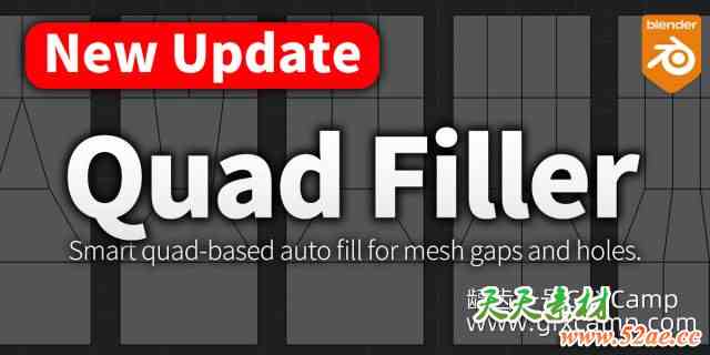 Blender连接补洞插件 Quad Filler V1.0.2-天天素材网