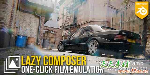 Blender渲染后期合成调节插件 Lazy Composer V2.0 – One-Click Film Emulation Addon-天天素材网
