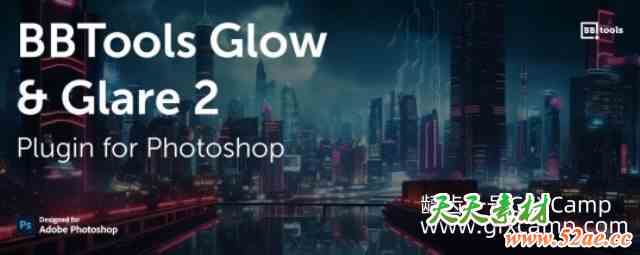 PS眩光光效插件 BBTools Glow & Glare 2 V2.5.3 For Photoshop-天天素材网