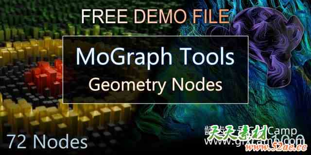 Blender运动图形动画节点预设 Mograph Tools Geometry Nodes For Motion Graphics v2.0.0-天天素材网