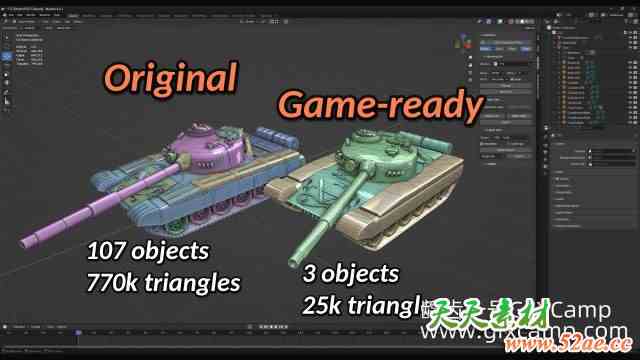 Blender高模转低模插件 GamiFlow V1.9.0-天天素材网