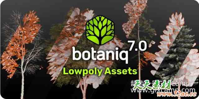 Blender植物树木草地模型预设 Botaniq Tree And Grass Library V7.1.1 + V6.8.1-天天素材网
