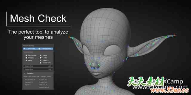 Blender面片检查优化插件 Mesh Check GPU Edition V4.0.7-天天素材网