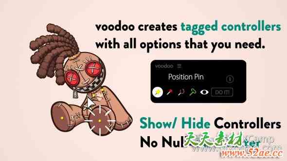 AE图钉高级绑定脚本 Aescripts Voodoo V1.002 + 使用教程-天天素材网